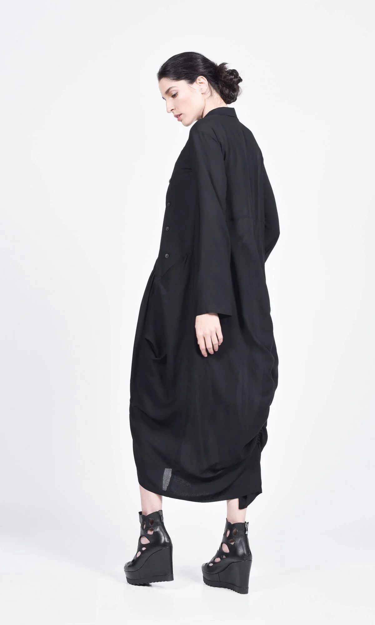Maxi Shirt Dress with Side Pockets - Image 2