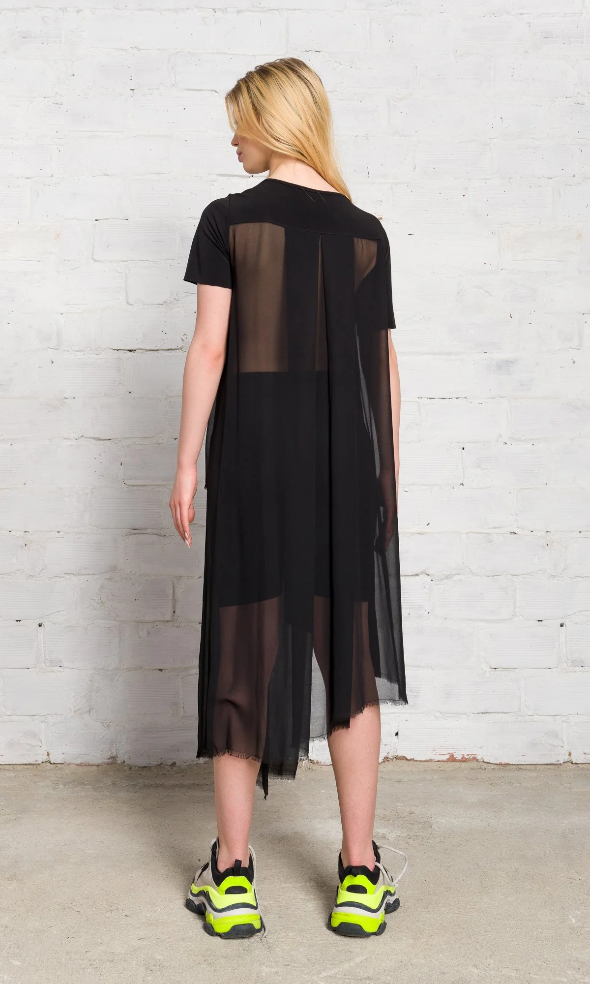 Mixed Fabric Sheer Tunic - Image 6