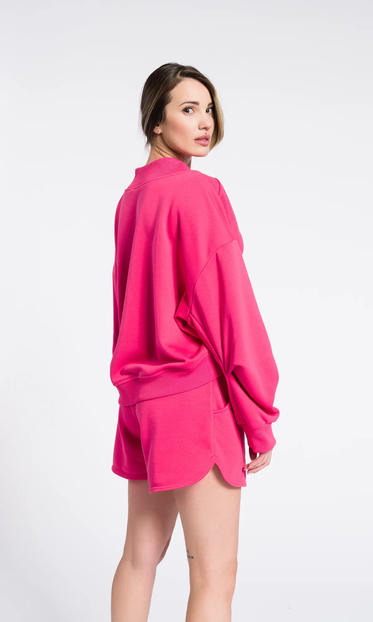 Off-Shoulder V-Neck Cotton Sweatshirt - Image 4