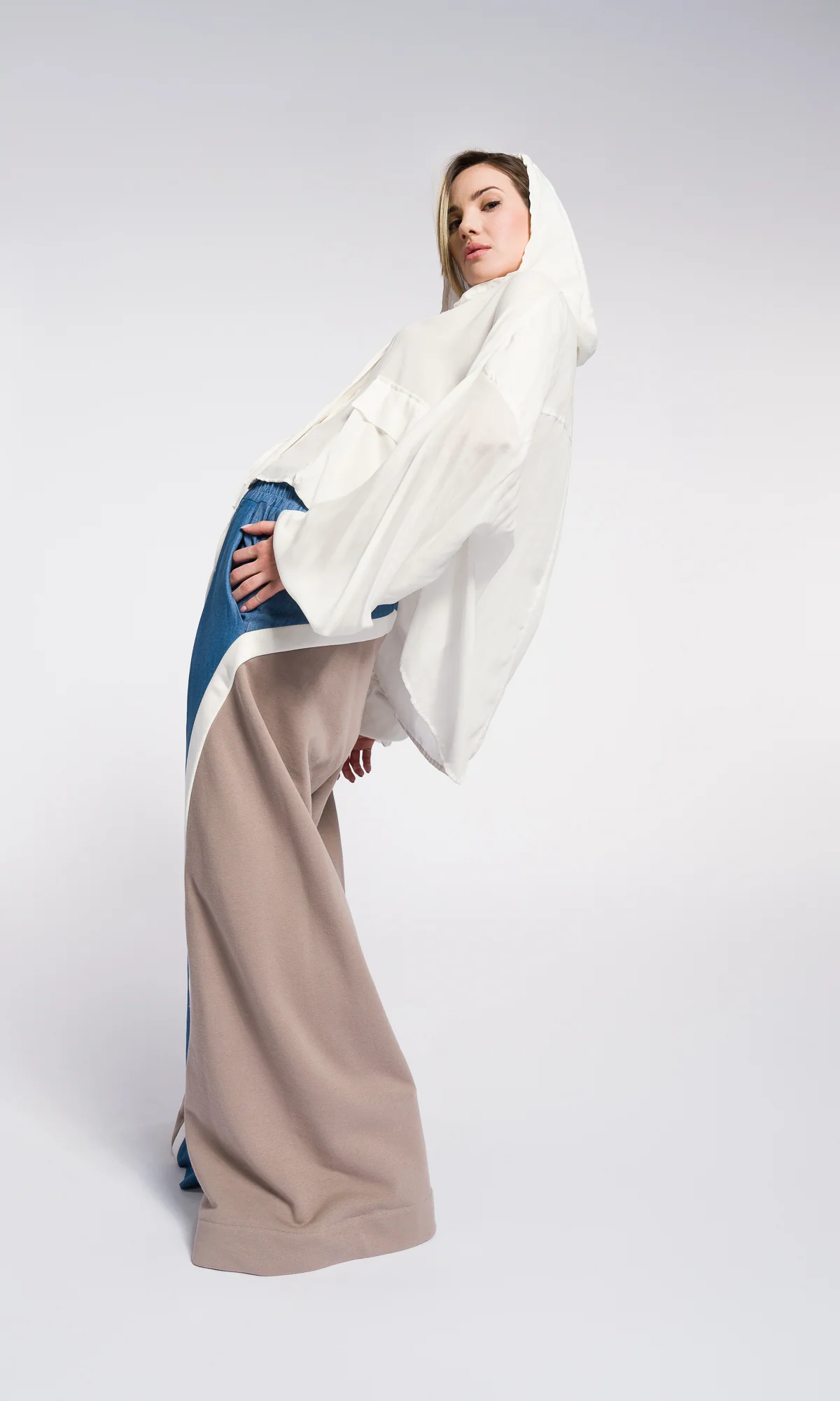 Oversize Shirt Extra Large Hooded Top Viscose Shirt with pockets and Buffon Wide Sleeves Summer Lightweight Bohemian Tunic - Image 3