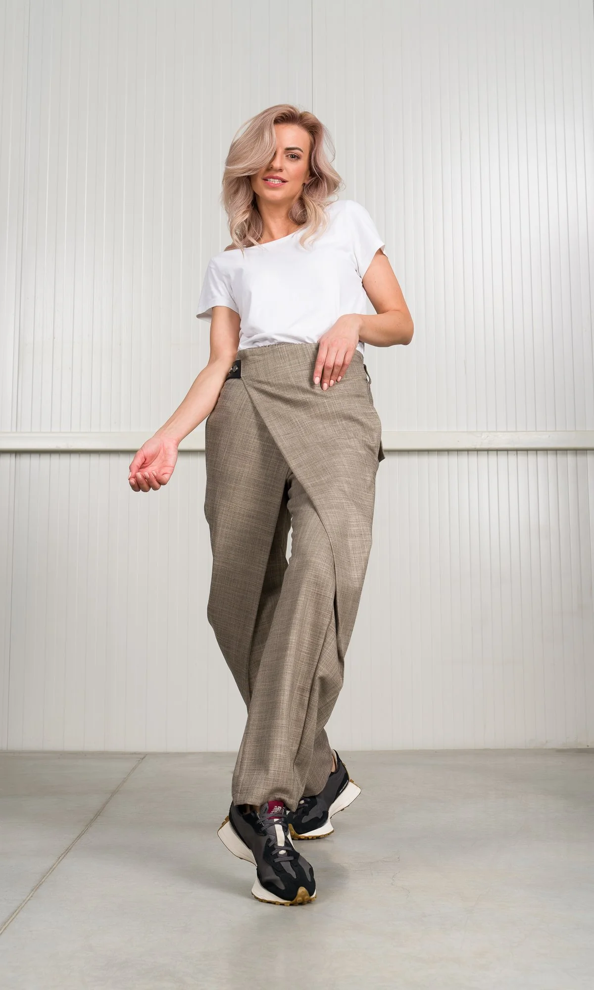 Plain Weave Pants with Overlap Front - Image 3