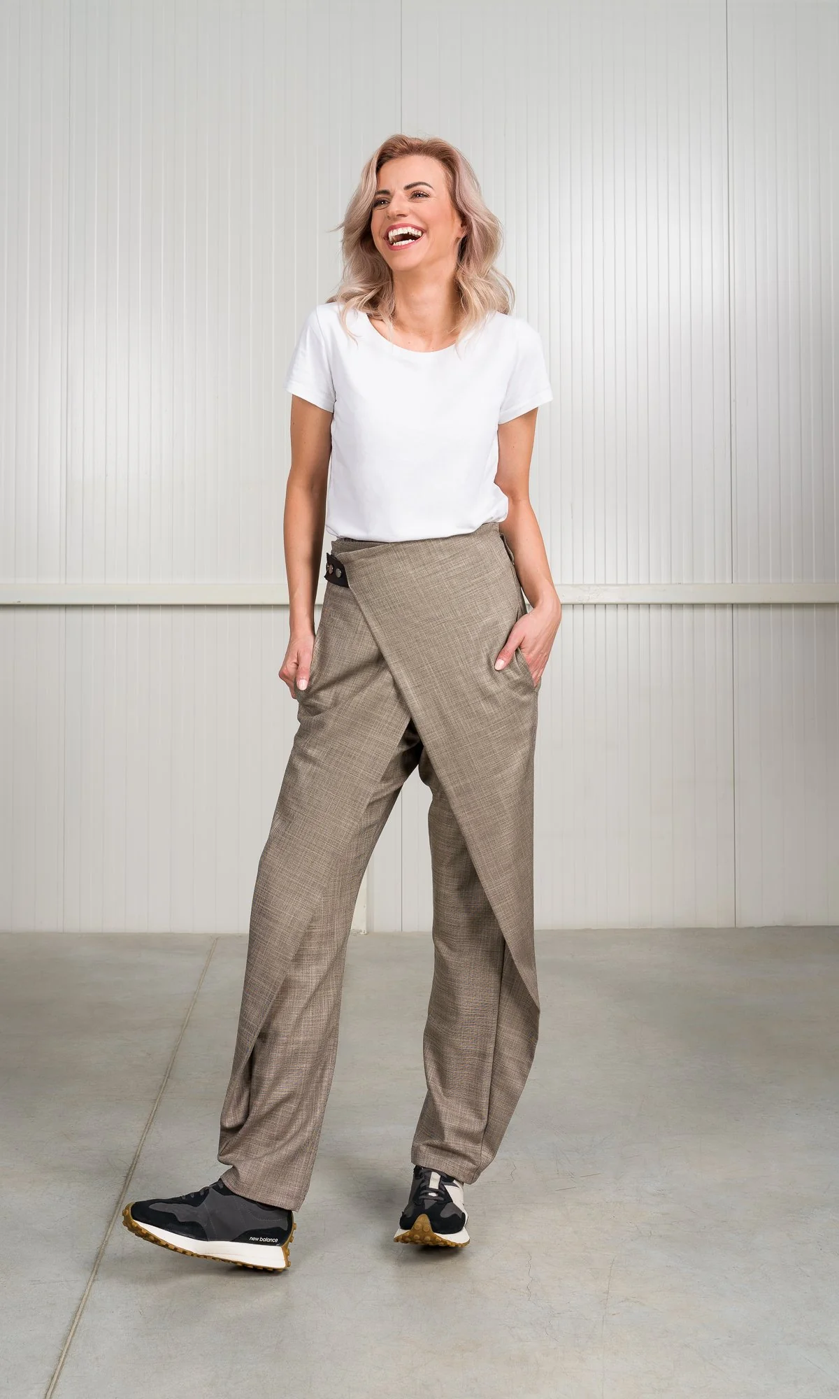 Plain Weave Pants with Overlap Front - Image 5