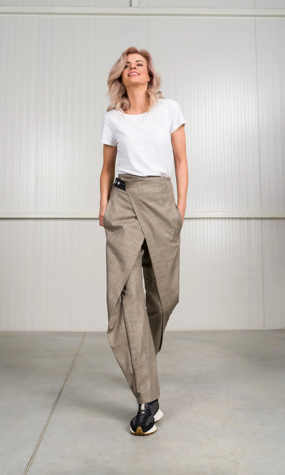 Plain Weave Pants with Overlap Front - Image 8