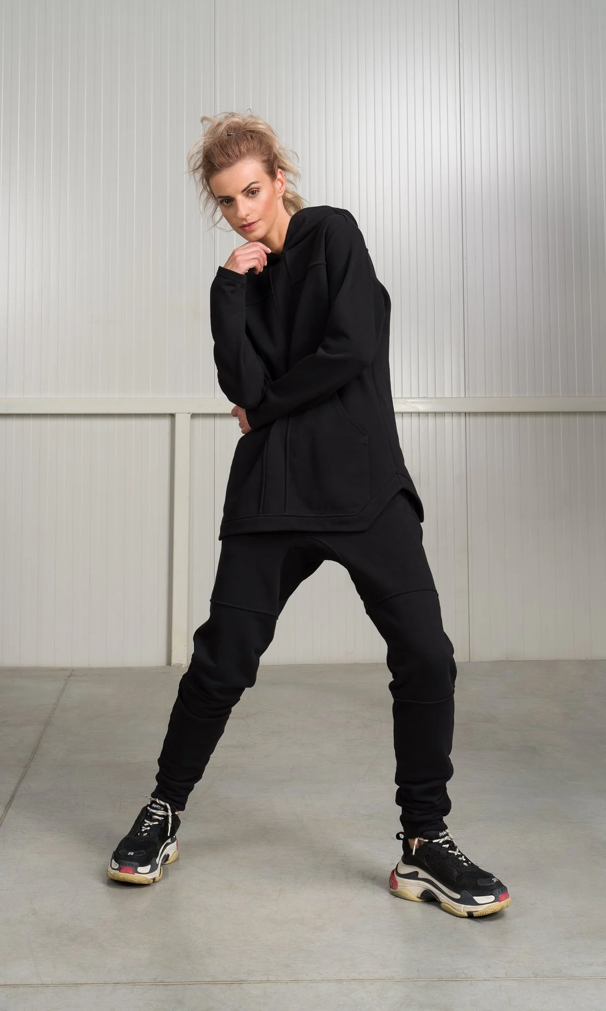 Cotton Hoodie with  Front  Pockets  ,Seam Details Hooded Sweatshirt, Hooded Warm Top Handmade by Aakasha - Image 5