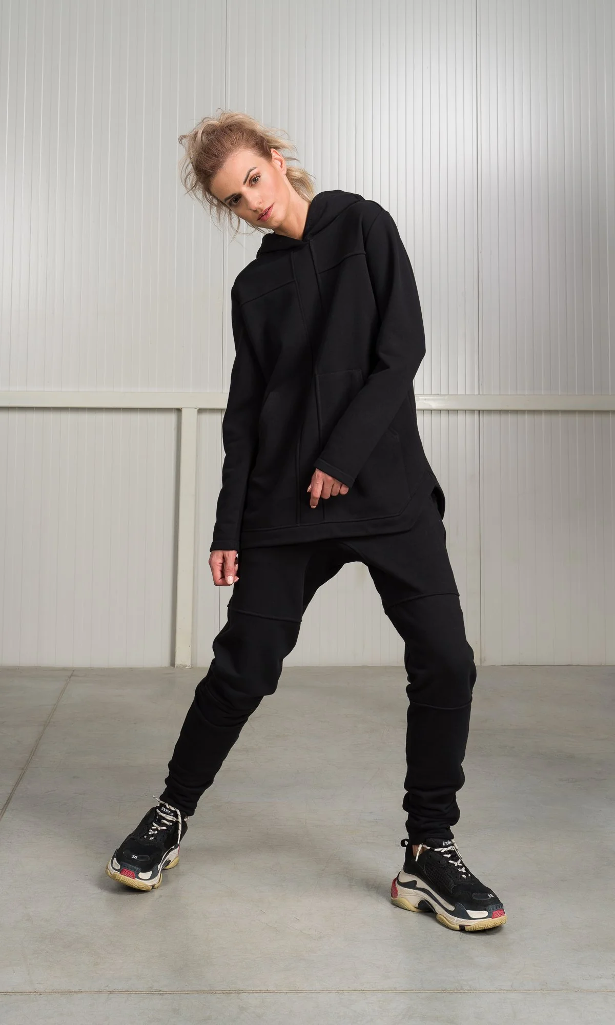 Cotton Hoodie with  Front  Pockets  ,Seam Details Hooded Sweatshirt, Hooded Warm Top Handmade by Aakasha - Image 7