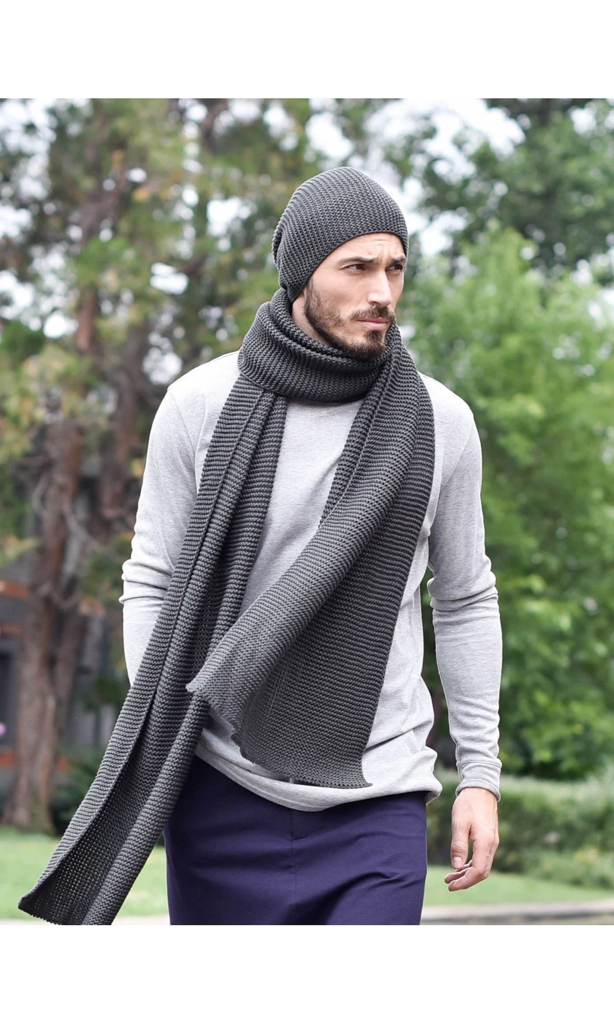 Slouchy Warm Knit Hat - Image 4