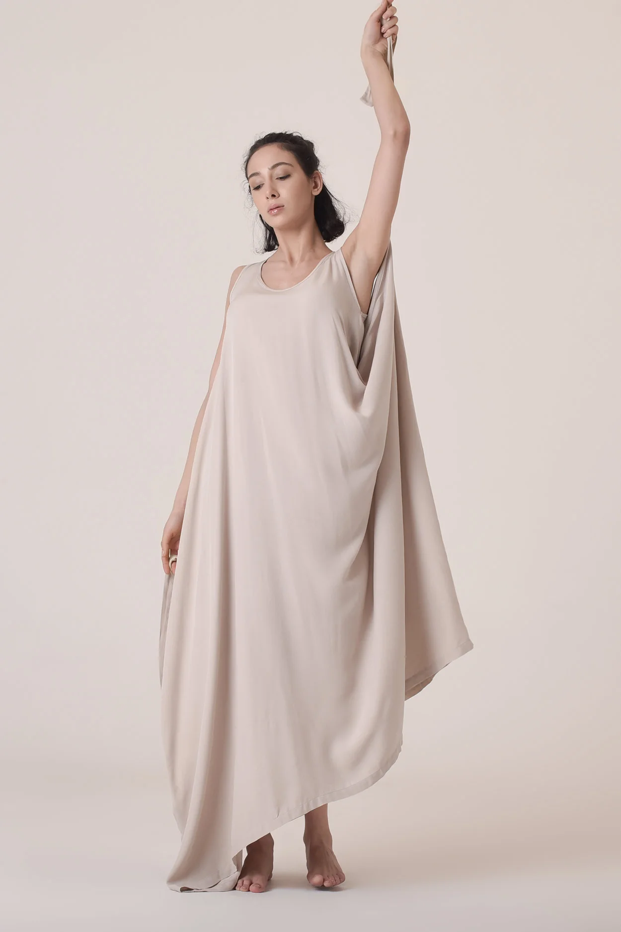 Summer Draped Maxi Dress with Adjustable Belt - Image 2