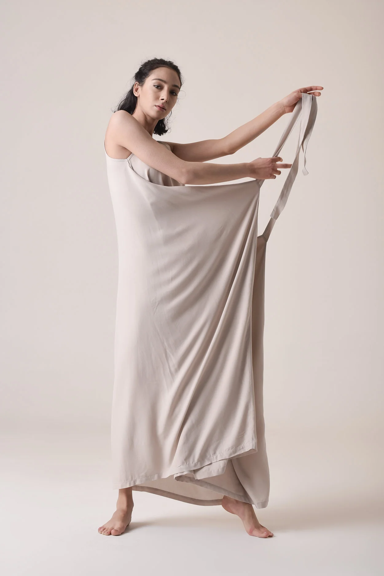 Summer Draped Maxi Dress with Adjustable Belt - Image 7
