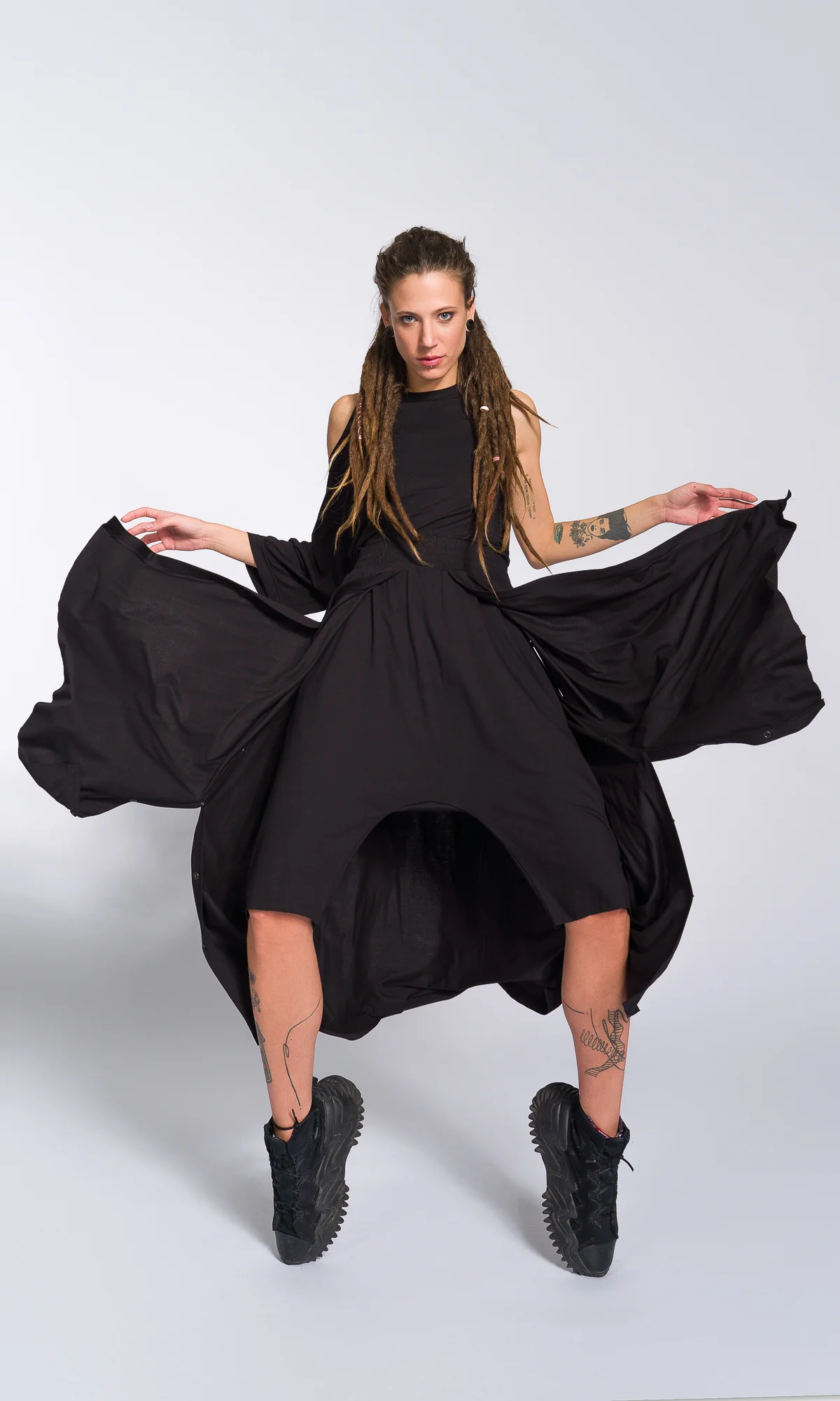 Two-piece Set of Cape Pants and One Sleeve Top - Image 3