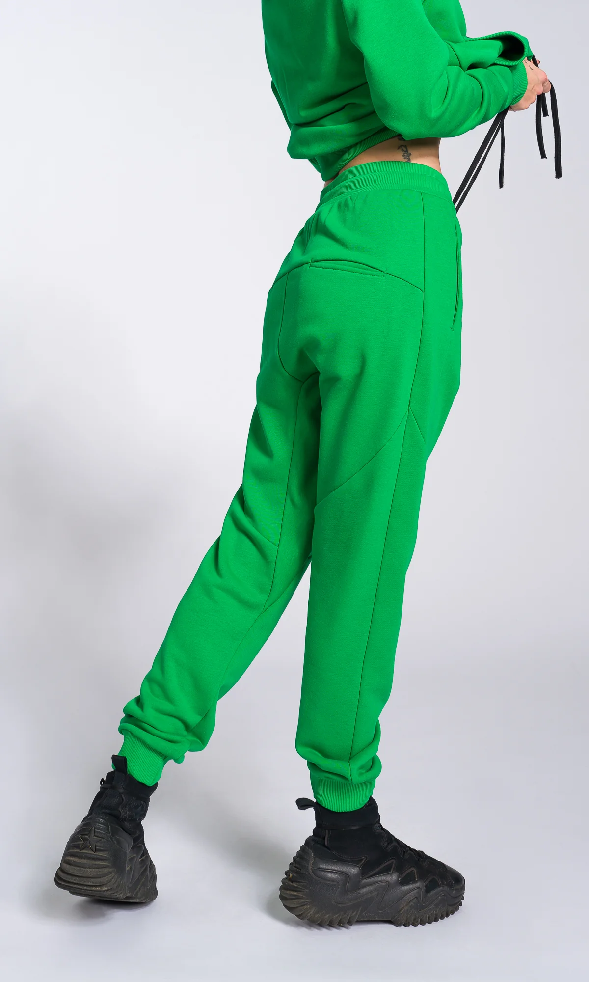 Two-piece Set of Drop Crotch Jogger Pants and Hooded Sweatshirt - Image 7