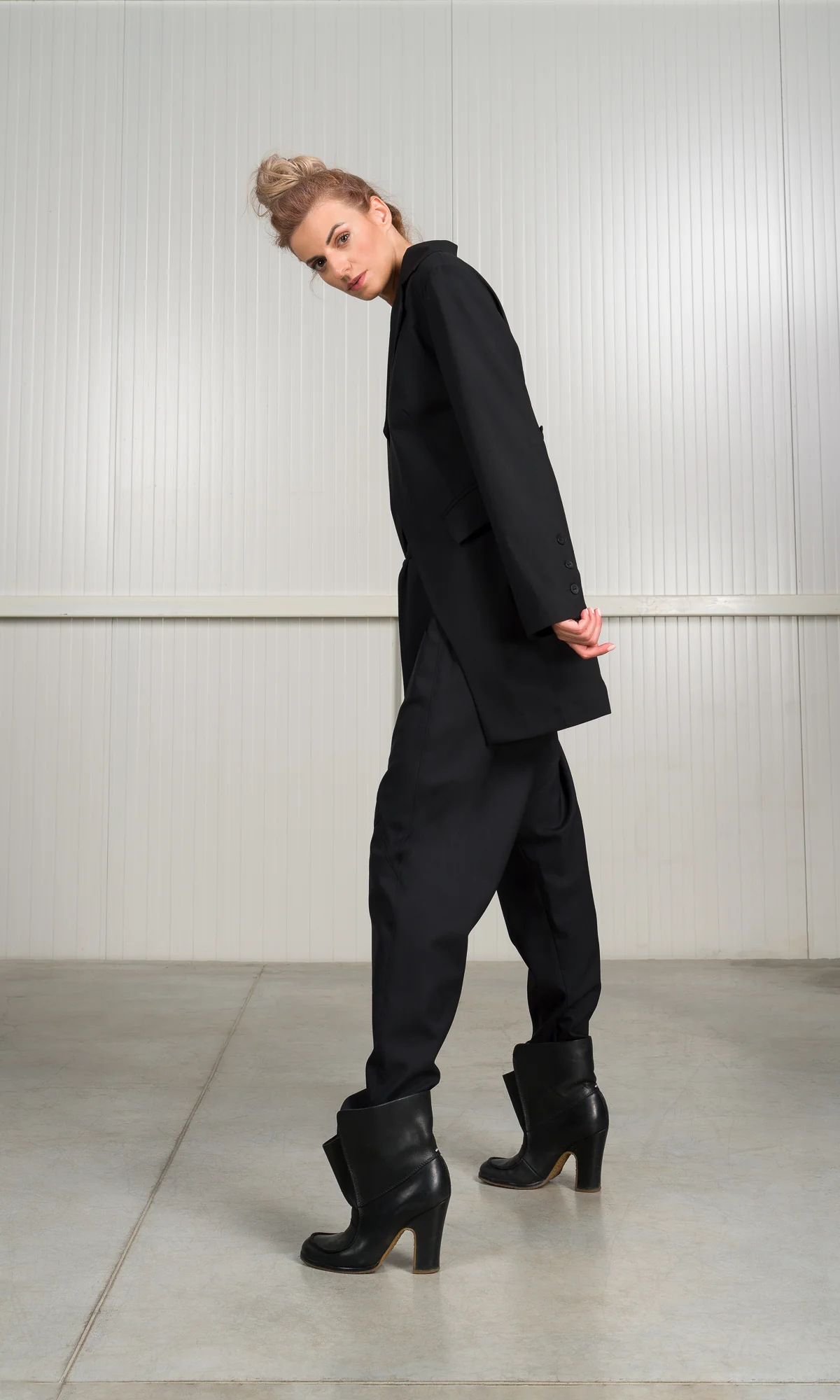 Two-piece Set of Drop Crotch Wool Pants - Image 5