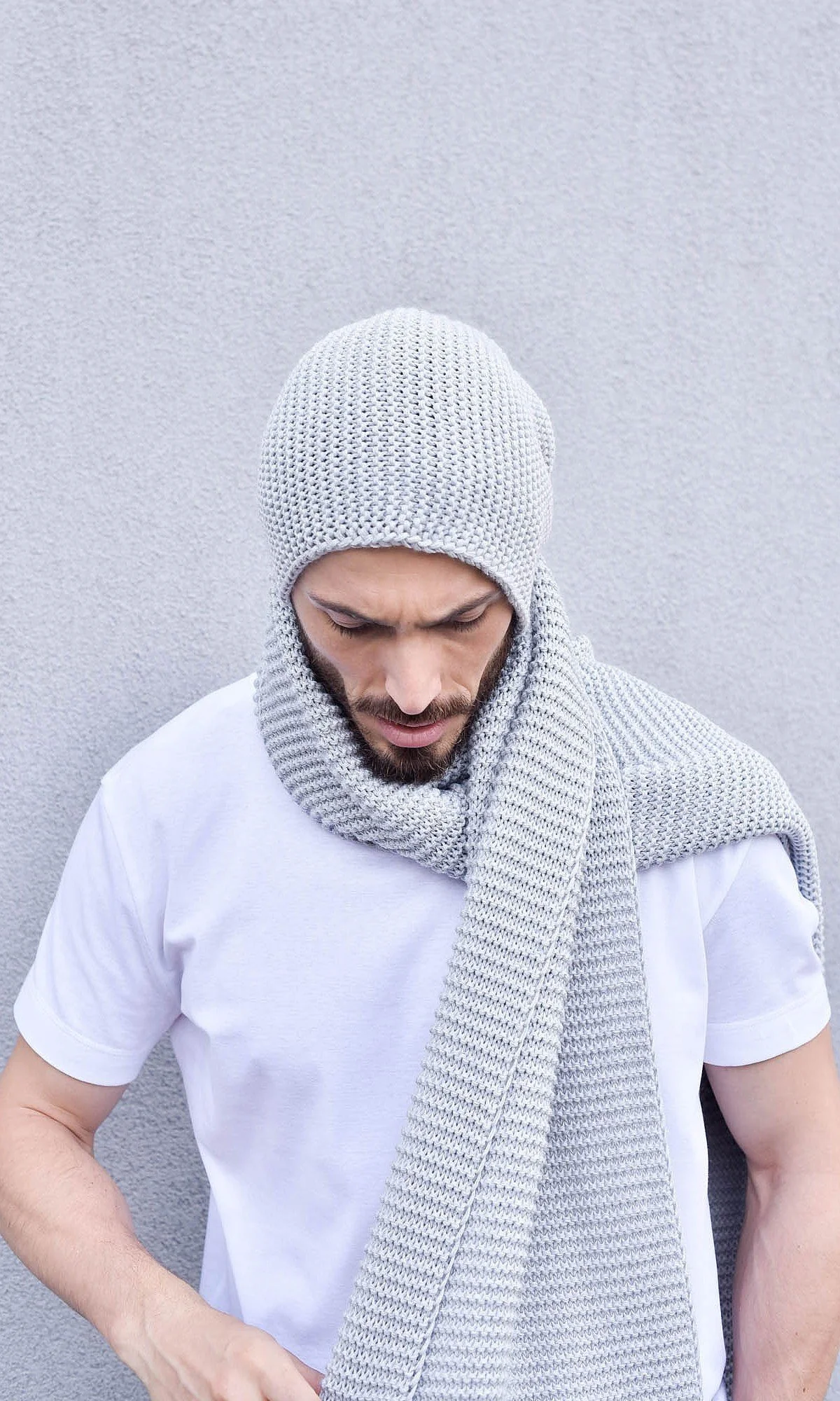 Two-piece Set of Extra Long Scarf and Knit Hat - Image 10