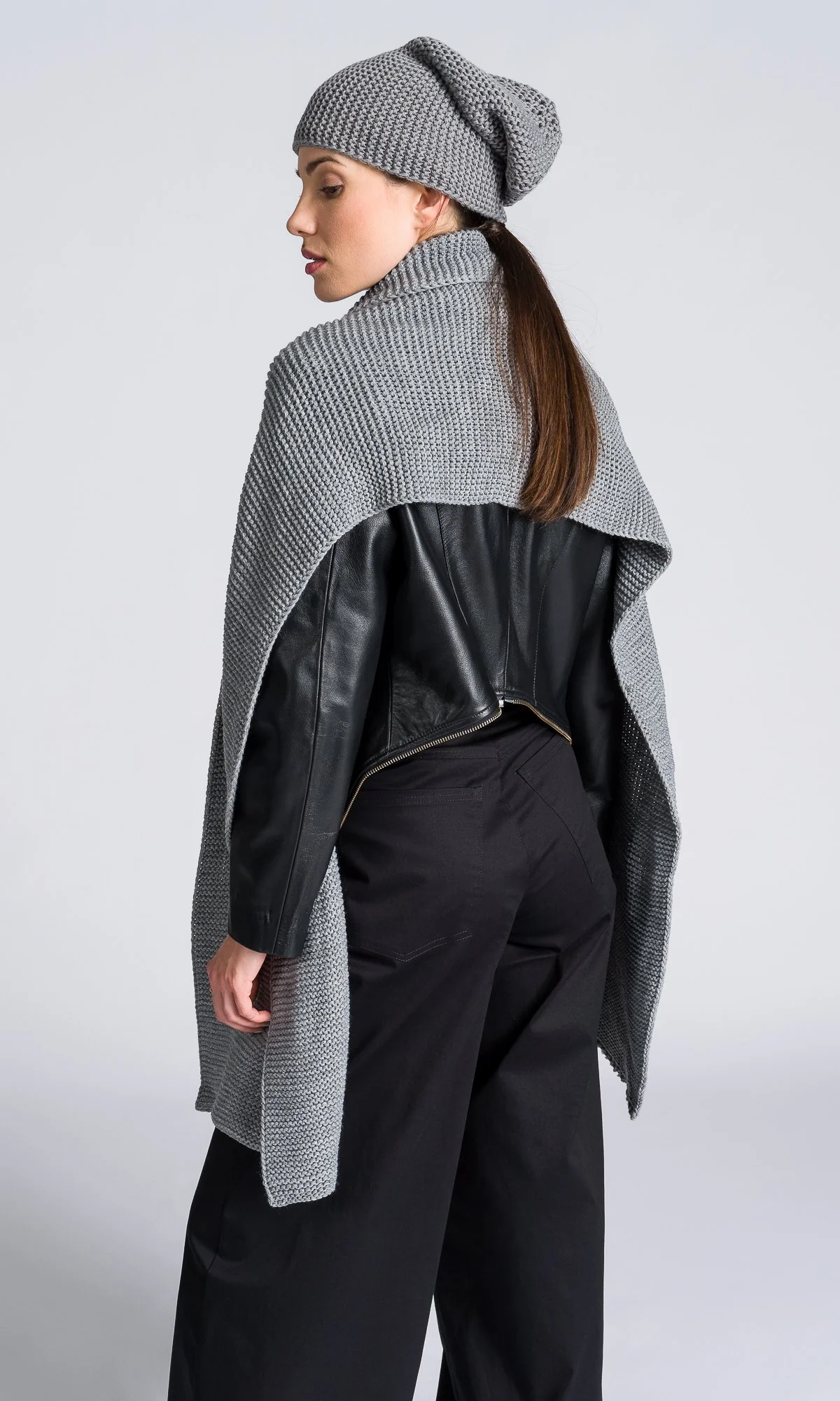 Two-piece Set of Extra Long Scarf and Knit Hat - Image 3