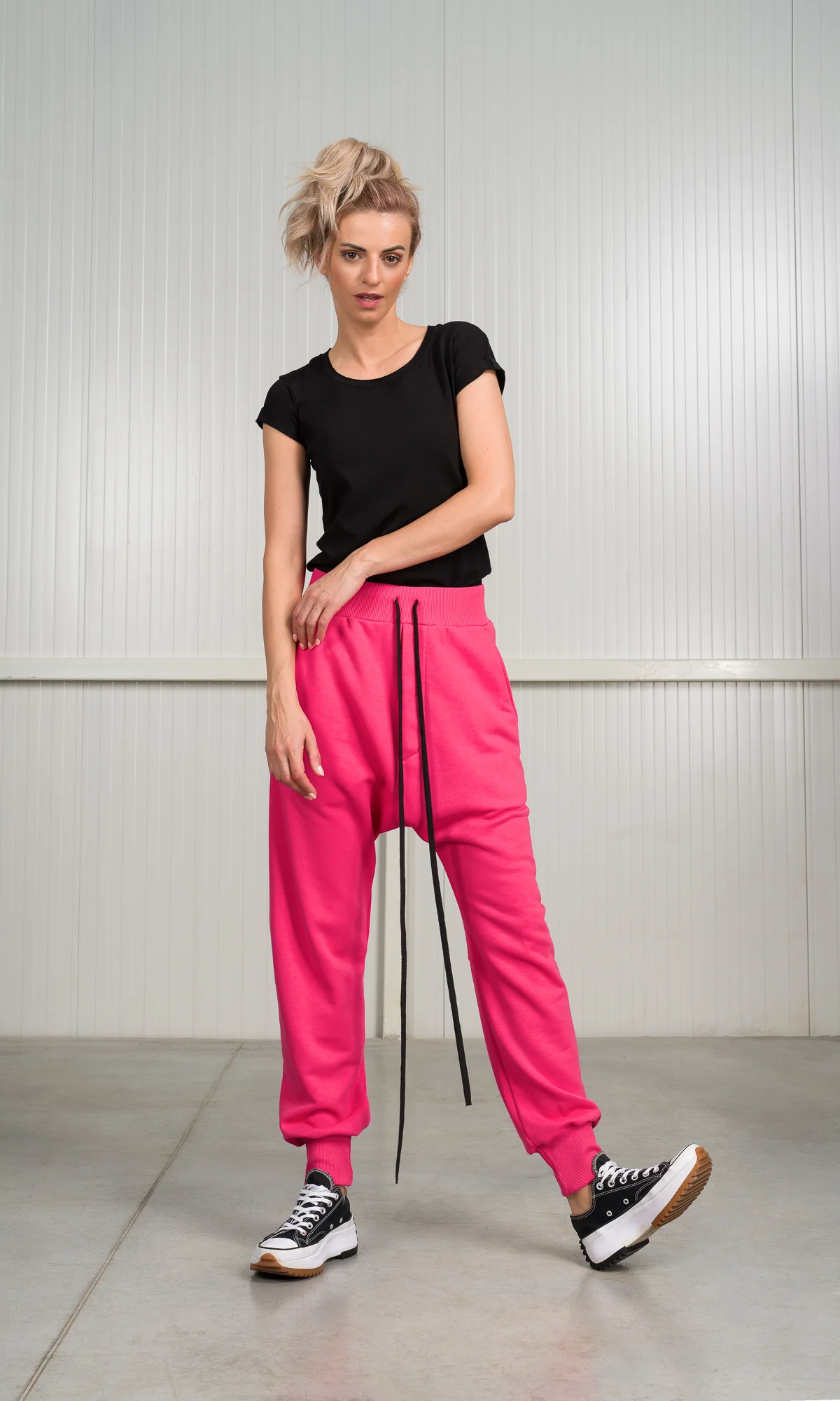 Two-piece Set of Hooded Asymmetric Sweatshirt and Cuffed Joggers - Image 5