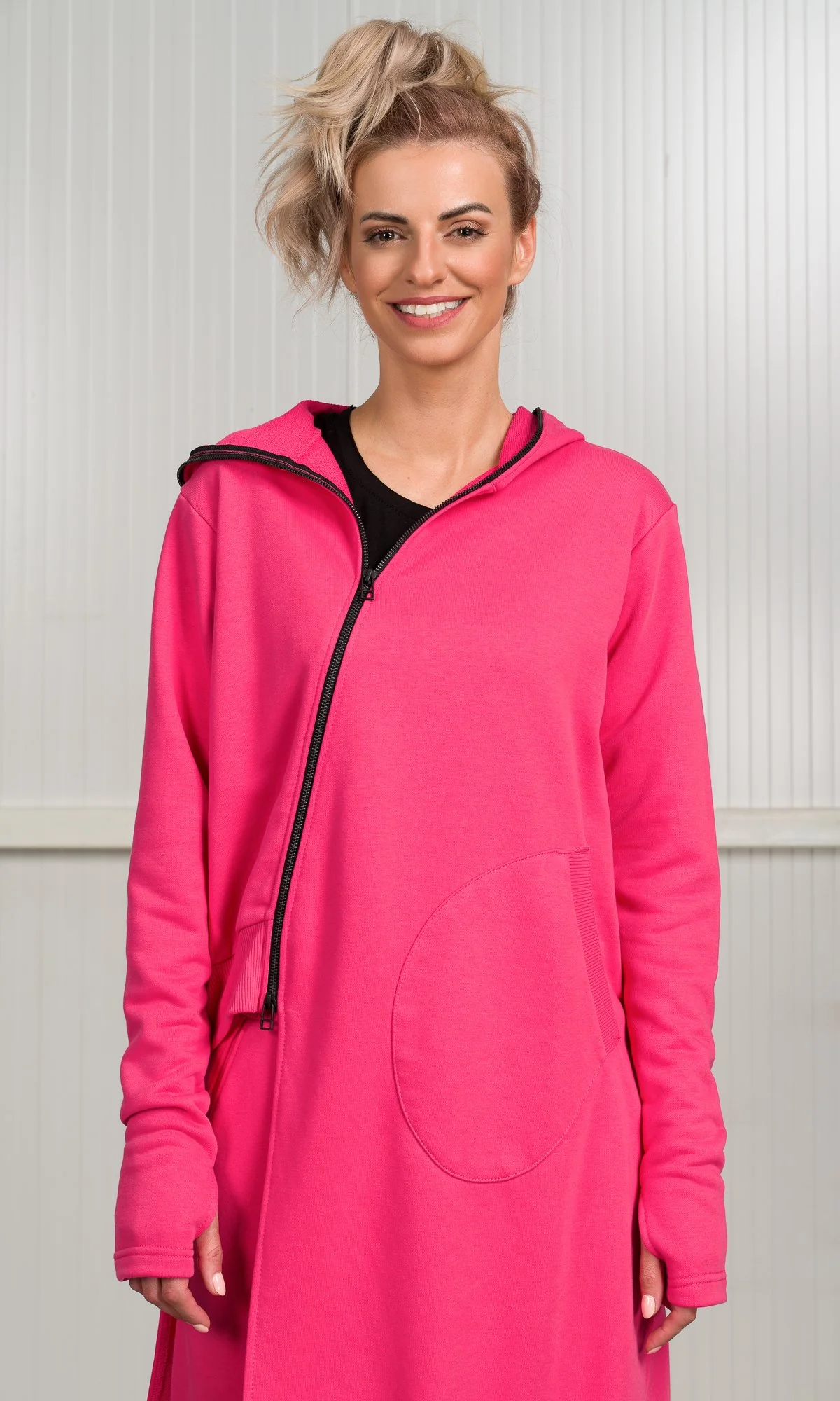 Two-piece Set of Hooded Asymmetric Sweatshirt and Cuffed Joggers - Image 9