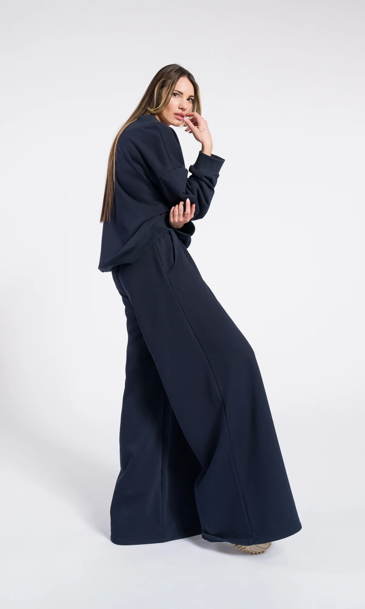 V neck crop top with Wide Leg Pants Set , Cotton casual SET - Image 7