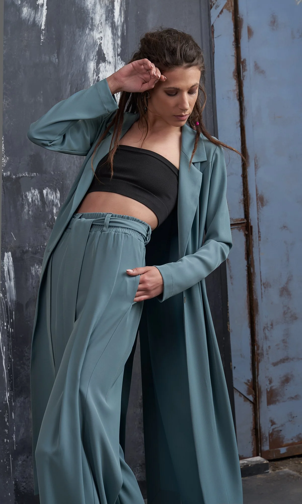 Wide Leg Tuck Pants - Image 5