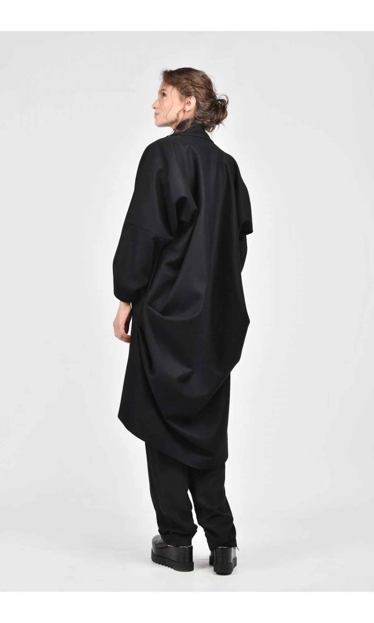 Wool Blend Asymmetric Coat - Image 2