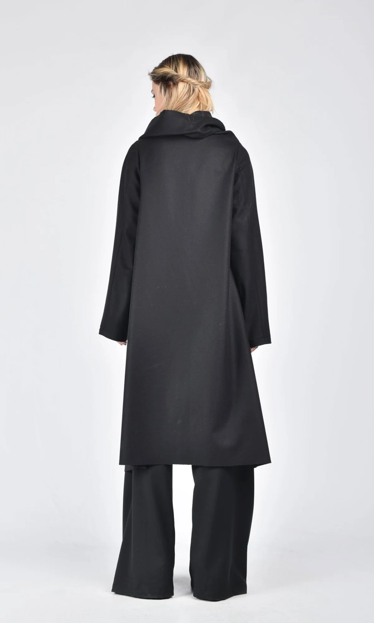 Wool Felt Coat with High Collar - Image 9